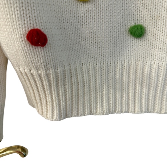 Modcloth Ivory pom pom Sweater Size M - Picture 2 of 6